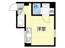 正面ビル ワンルームの間取図画像
