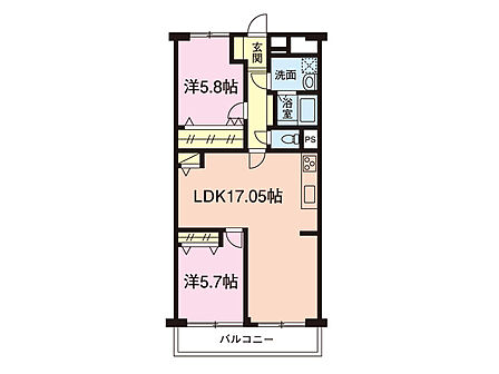 2LDK 間取り