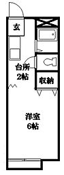 サンヒルズ小幡 1Kの間取図画像