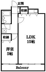 ライオンズステーションプラザ広島 6階1LDKの間取り