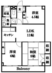 繁美ビル 3LDKの間取図画像