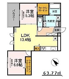 GrandField・io 2LDKの間取図画像