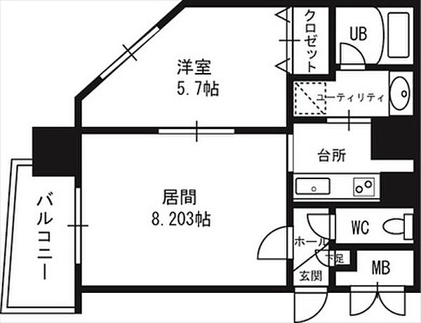 フォレスト円山 00801｜北海道札幌市中央区南二条西19丁目(賃貸マンション1LDK・8階・34.94㎡)の写真 その2