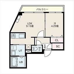 ヴェネーノ円山 1LDKの間取図画像