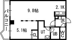 グランカーサ永山公園通east 1LDKの間取図画像