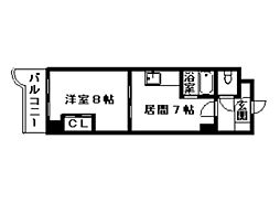 ピープルNo.3 1DKの間取図画像