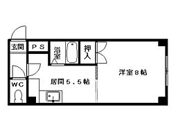 メゾンエスポアール 1DKの間取図画像