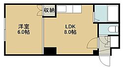 リバ・ストーリーB 1DKの間取図画像