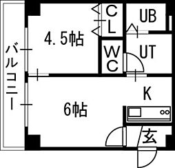 シティテラス南5条 1DKの間取図画像
