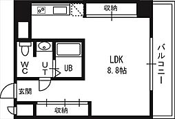 アストリアN6 ワンルームの間取図画像