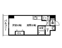 アーバン菊水 1DKの間取図画像