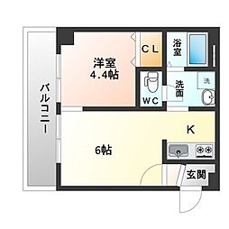 シティテラス南5条 1DKの間取図画像