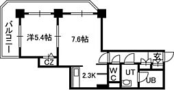 PRIMEURBAN札幌リバーフロント 1LDKの間取図画像