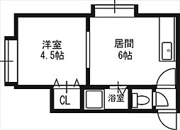 メゾンドユウ 1DKの間取図画像