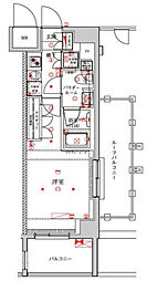 セジョリ蒲田II 11階1Kの間取り
