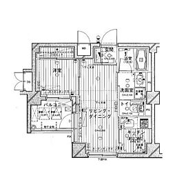 ダイナシティ糀谷 2階1LDKの間取り