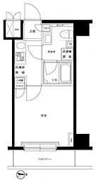 ルーブル川崎伍番館 1Kの間取図画像