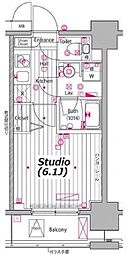 ガーラ・プレシャス川崎 1Kの間取図画像