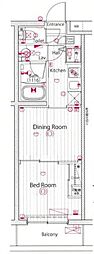 ガーラ元住吉グランドステージ 1DKの間取図画像