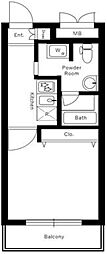 ジーコンフォートウエスト横浜 1Kの間取図画像