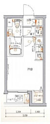 クレヴィスタ品川西大井 ワンルームの間取図画像