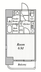 グランヴェルジュ大鳥居 1Kの間取図画像