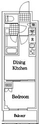 ハーモニーレジデンスクロスゲート 1DKの間取図画像