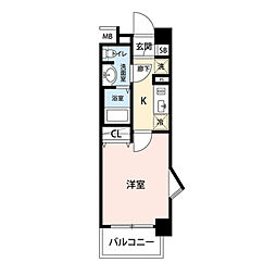 プレール中延 1Kの間取図画像