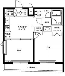 ルーブル池上六番館 2DKの間取図画像