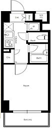 パークウェル川崎弐番館 1Kの間取図画像