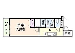 尼崎市南塚口町8丁目アパート 1Kの間取図画像