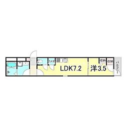 アート尼崎若王寺 1LDKの間取図画像