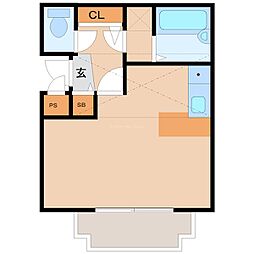 プレアール崇徳院 ワンルームの間取図画像