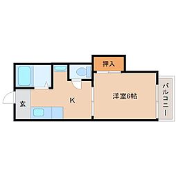 ハイツ南苑荘3ユバビル 1Kの間取図画像