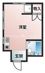 キャスル塚口 ワンルームの間取図画像