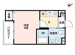 FUCLA大物 1Kの間取図画像