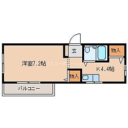 メゾンヒカリ 1Kの間取図画像