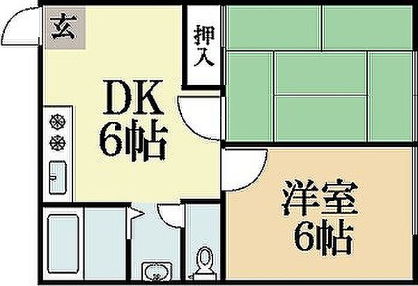 カノープス ｜京都府宇治市五ケ庄(賃貸アパート2DK・2階・36.00㎡)の写真 その2
