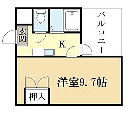 エスペランザ 1Kの間取図画像