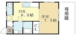 長束マンション 1DKの間取図画像