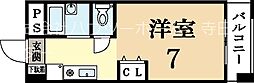 シェルマンション 1Kの間取図画像
