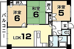 アーチスト島田 3LDKの間取図画像