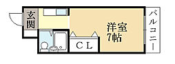 Fok21 1Kの間取図画像