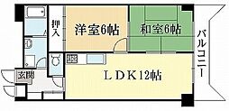 インペリアルパレスリバーサイド 2LDKの間取図画像