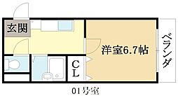 パステル壱番 1Kの間取図画像