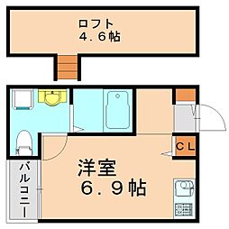 ボナール吉塚 ワンルームの間取図画像