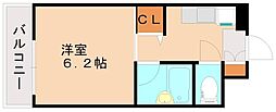 アバンダント21 1Kの間取図画像