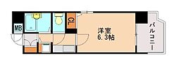 ライオンズマンション県庁東 1Kの間取図画像