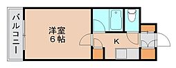 ダイアパレス県庁前 1Kの間取図画像