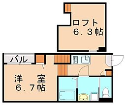レアリーゼK&S 1Kの間取図画像